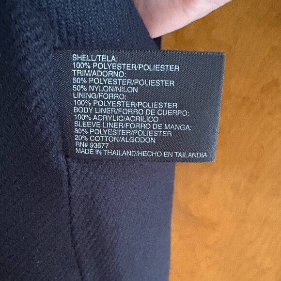 East 5th Black Button & Zip Trench Coat with Detachable Hood & Lining, Size SP - Picture 14 of 15